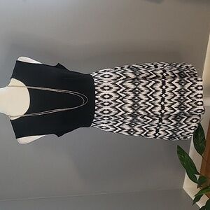 Cynthia Rowley Black and White Stretchy Full Back Zip Dress - Size M